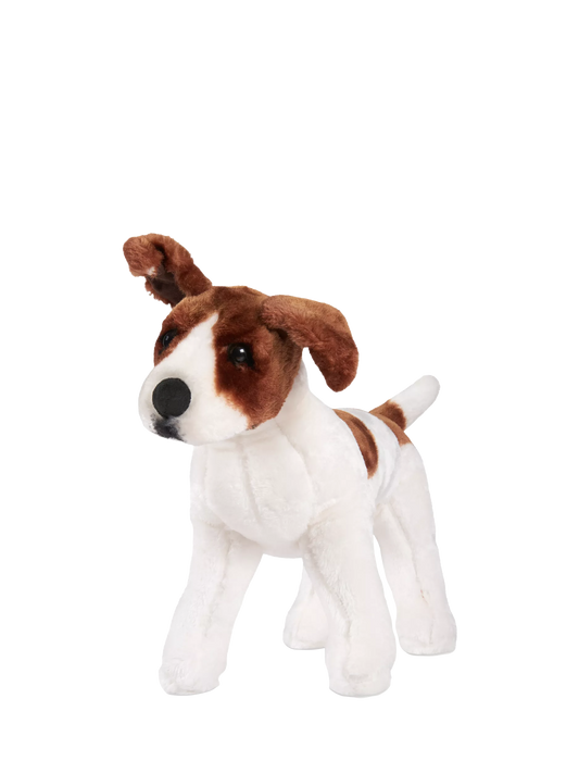 Melissa & Doug Jack Russell Terrier Lifelike Plush Dog – box and contents
