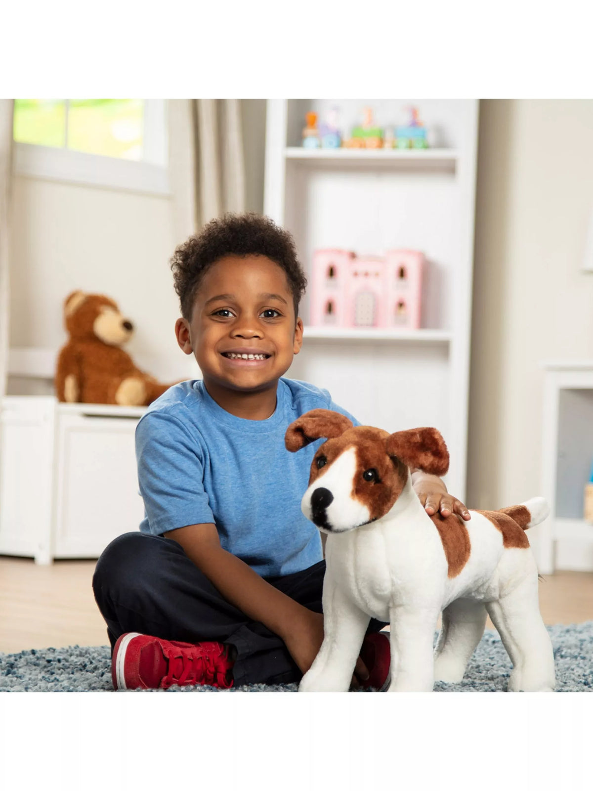 Melissa & Doug Jack Russell Terrier Lifelike Plush Dog – detail view