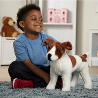 Melissa & Doug Jack Russell Terrier Lifelike Plush Dog – in play