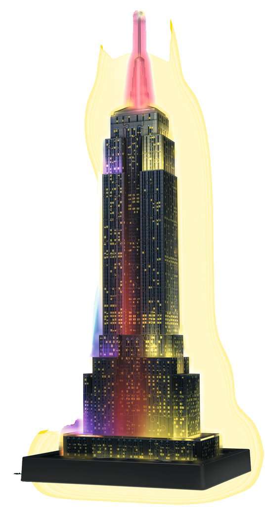 Ravensburger Empire State Building Night Edition 216 piece 3D Jigsaw Puzzle with LED lighting for Adults &amp; for Kids - 12566