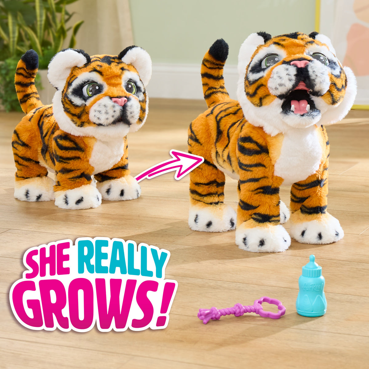 FurReal Gabby the Grow and Roar Tiger interactive plush tiger cub – view 3