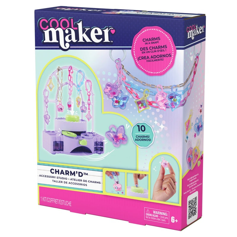 Cool Maker Charm Bar Studio Kit for 10 DIY Charms – box and contents