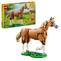 LEGO horse with packaging on white background 