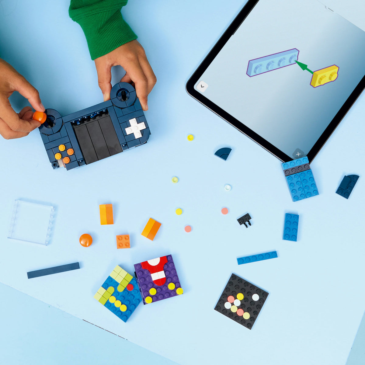 boy building 3-in-1 retro gaming lego consoles 