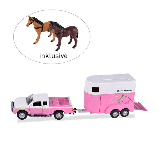 Kids Globe Pink Mitsubishi L200 with Horse Trailer