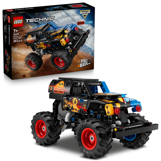 lego monster jam grave digger fire and ice  with packaging 