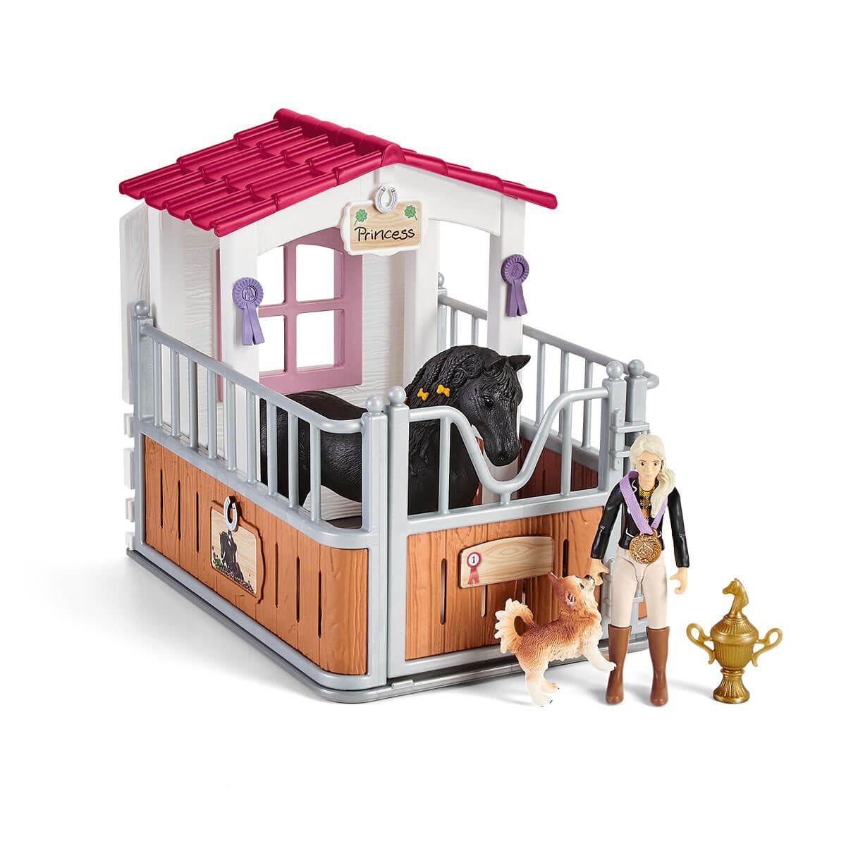 Schleich Horse Club 42437 Horse stall with Horse Club Tori &amp; Princess