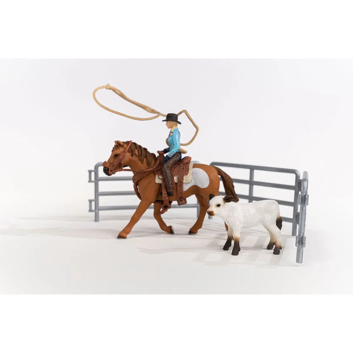 SCHLEICH World Farm Cowgirl Team Roping Fun