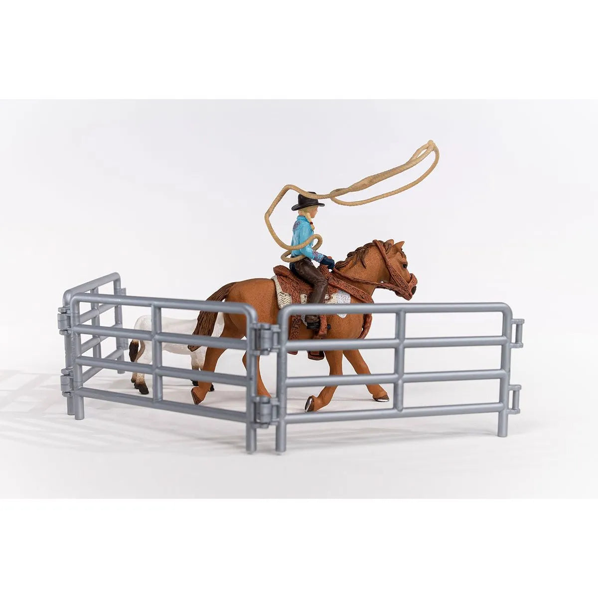 SCHLEICH World Farm Cowgirl Team Roping Fun