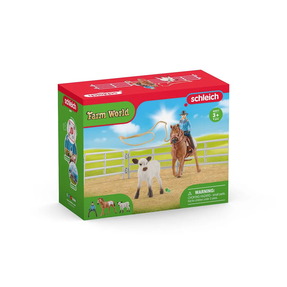 SCHLEICH World Farm Cowgirl Team Roping Fun