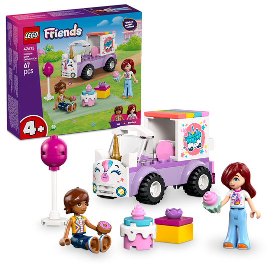 unicorn cake delivery car and box 