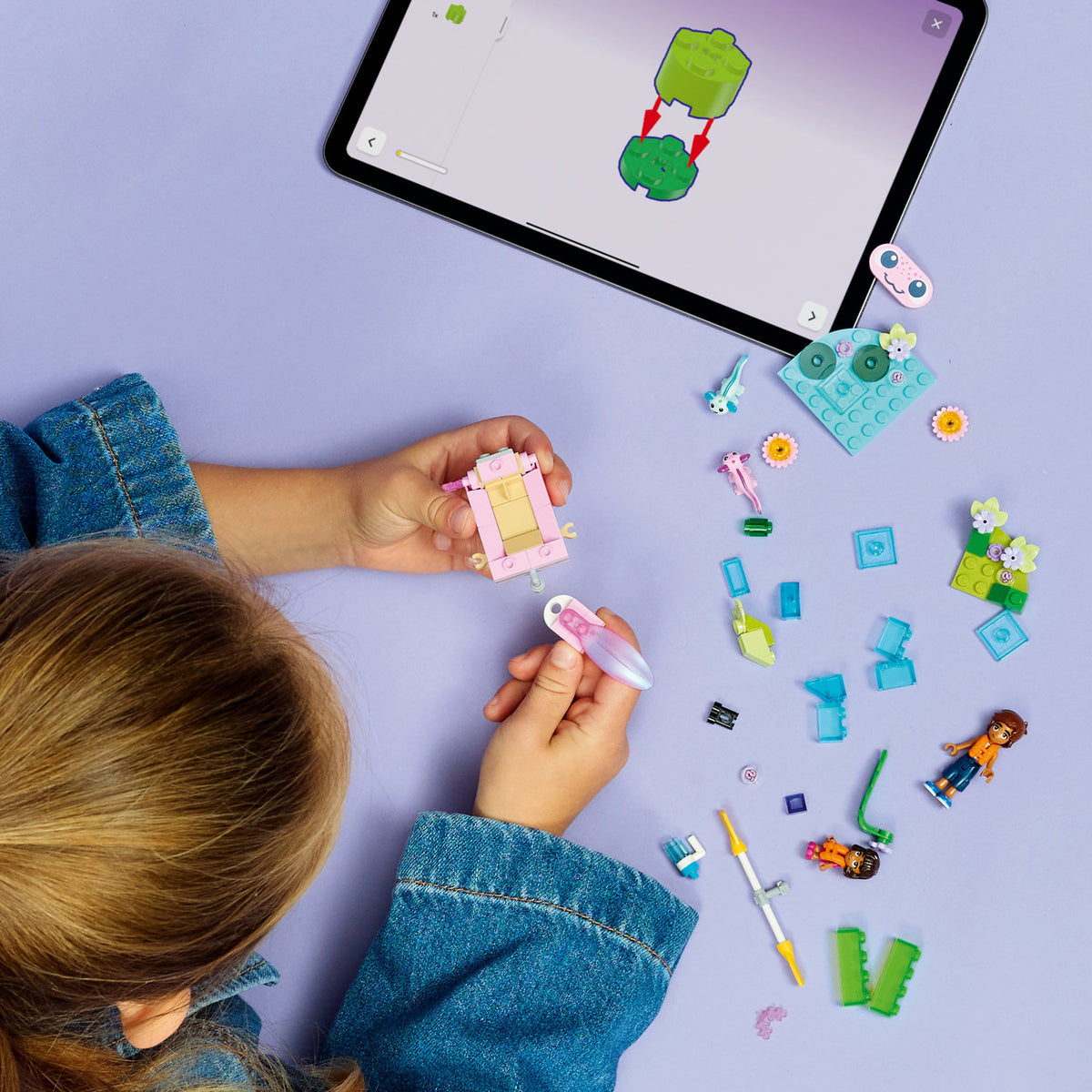 girl building axolotl adventure boat 