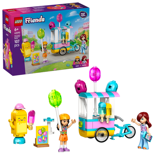 ice cream and balloon stand with box 