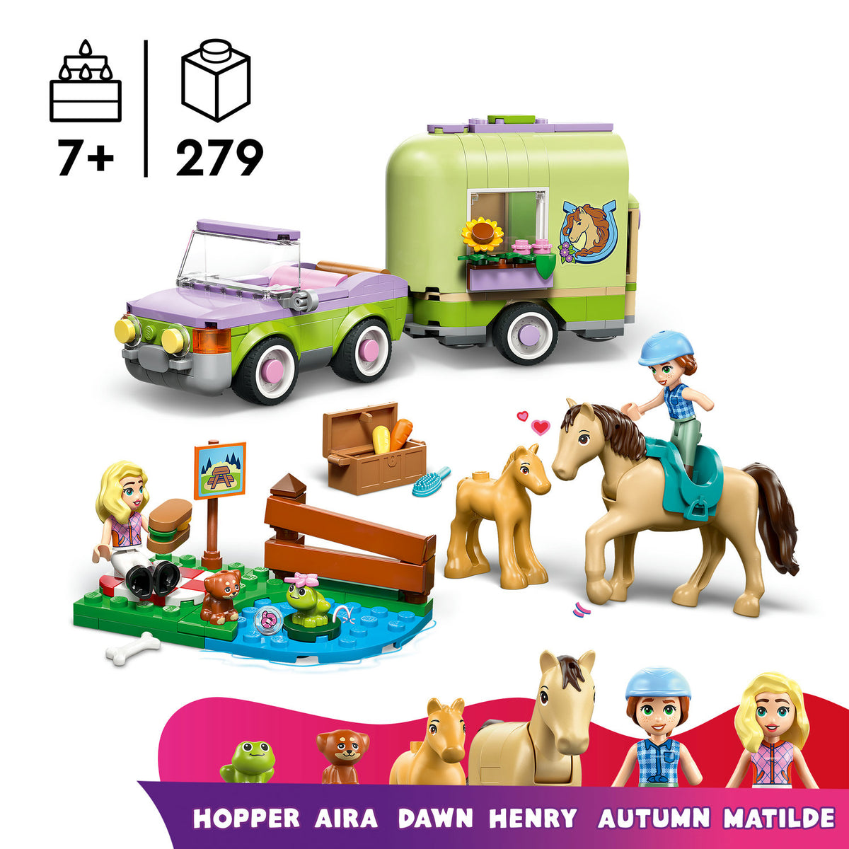 lego friends horse and baby foal trailer 