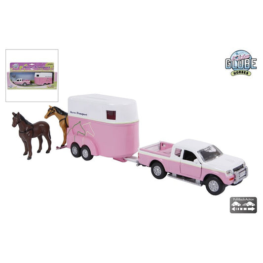 Kids Globe Pink Mitsubishi L200 with Horse Trailer