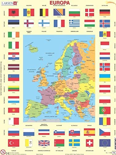 Europe Map and Flags Puzzle