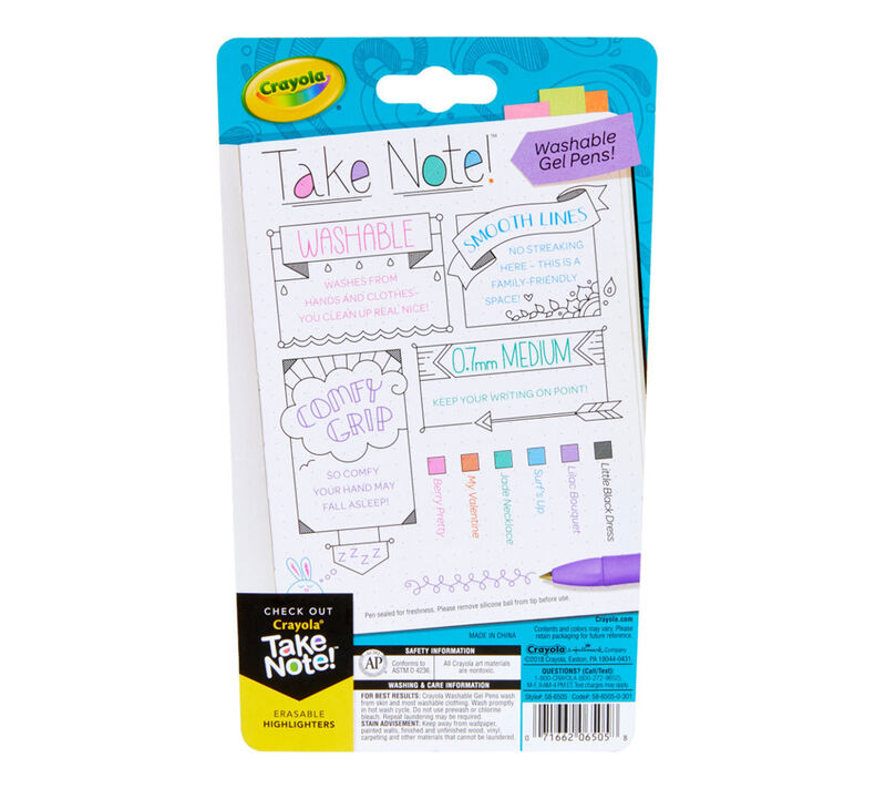 Take Note 6 Washable Gel Pens