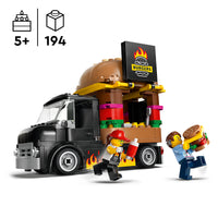 burger van lego set on white background 