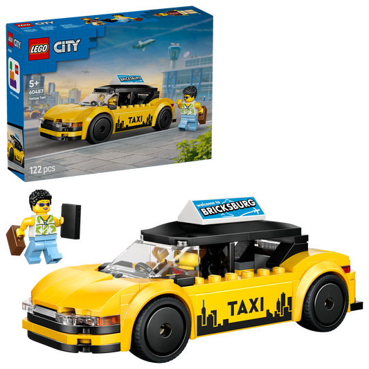 lego city yellow taxi with packaging 