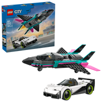 lego city jet vs car with box 
