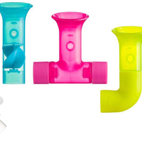 Boon Pipes building bath toy set with five coloured pipes