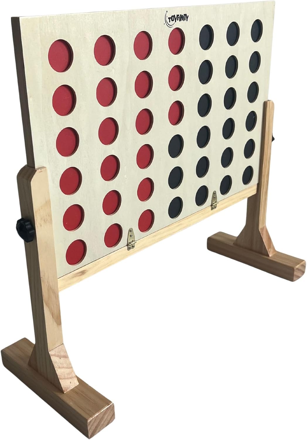 Toyfinity wooden 4 in a Row game with red and black counters – view 6
