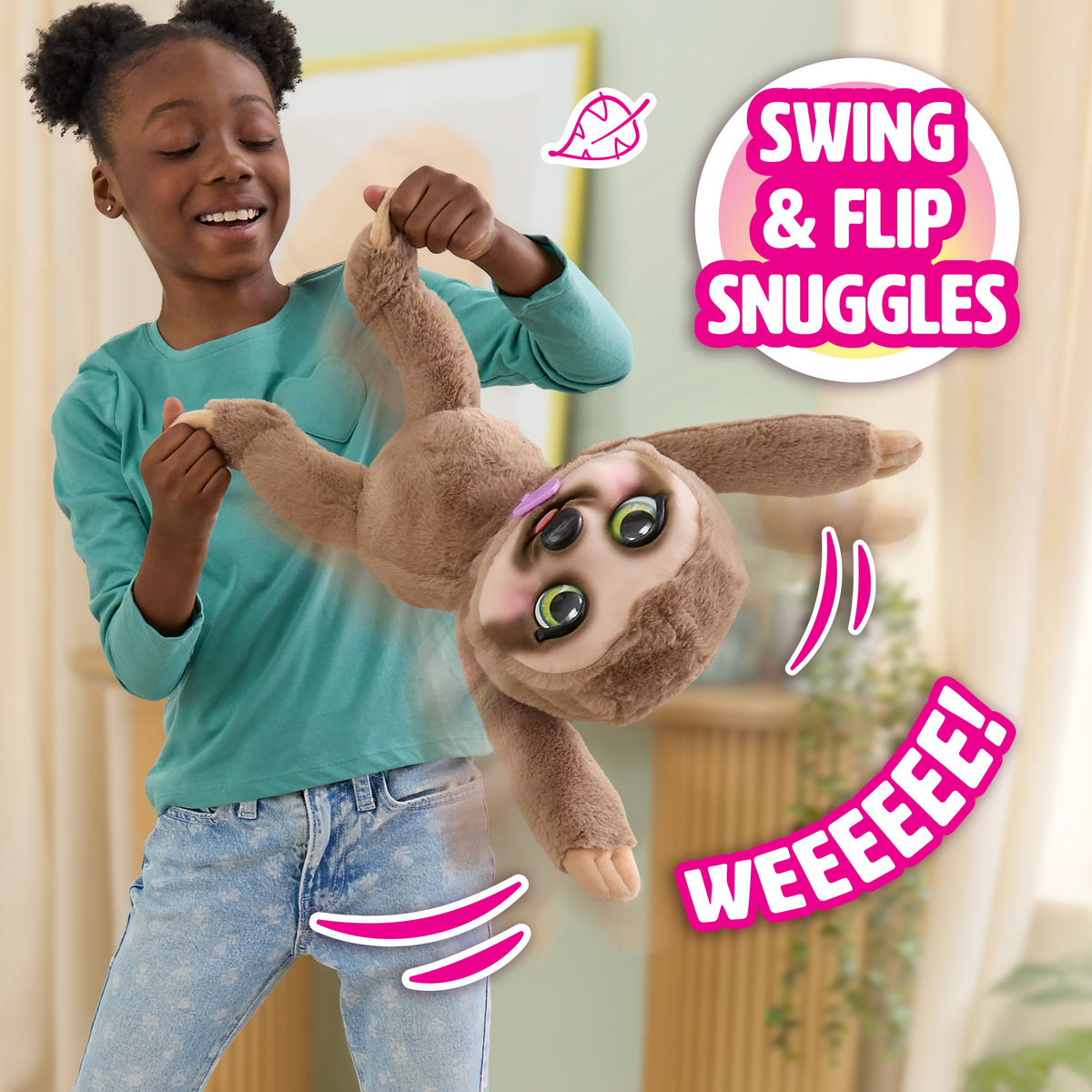 FurReal Snuggles the Smiling Sloth interactive plush with juice pouch – view 4