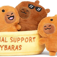 Relatable Emotional Support Capybaras plush set in carry container