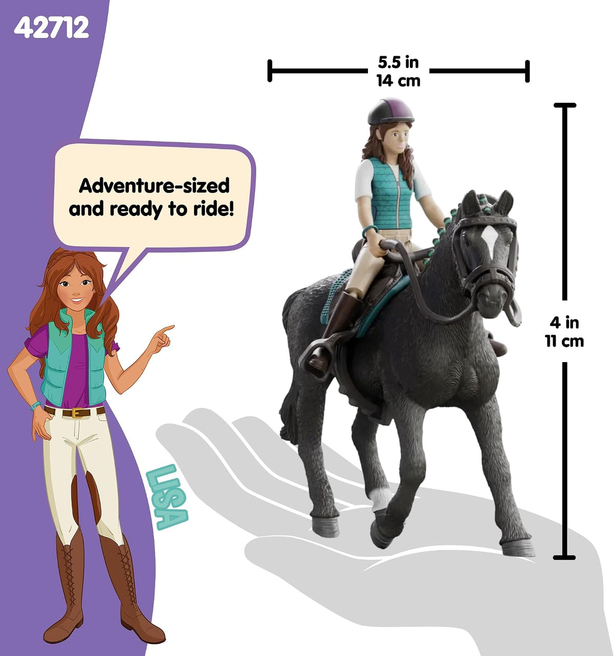 SCHLEICH Horse Club Lisa and Storm rider and horse set 42712 – view 2
