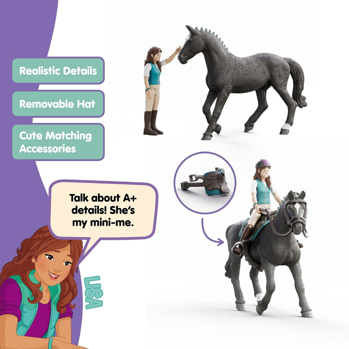 SCHLEICH Horse Club Lisa and Storm rider and horse set 42712 – view 5