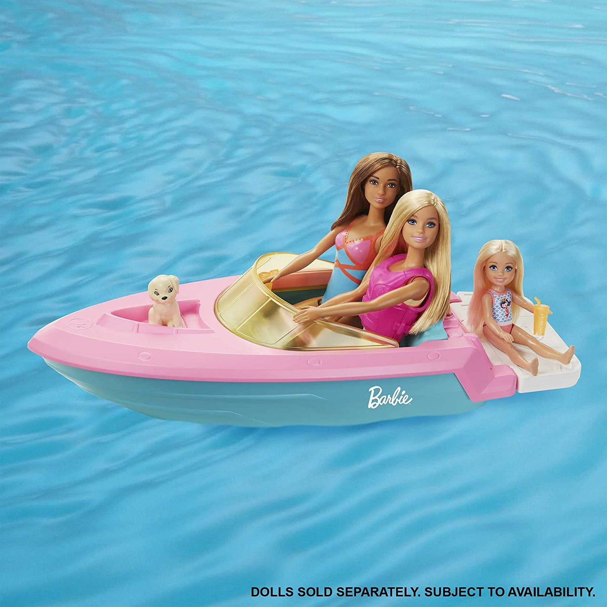 Barbie Boat with Puppy and Themed Accessories