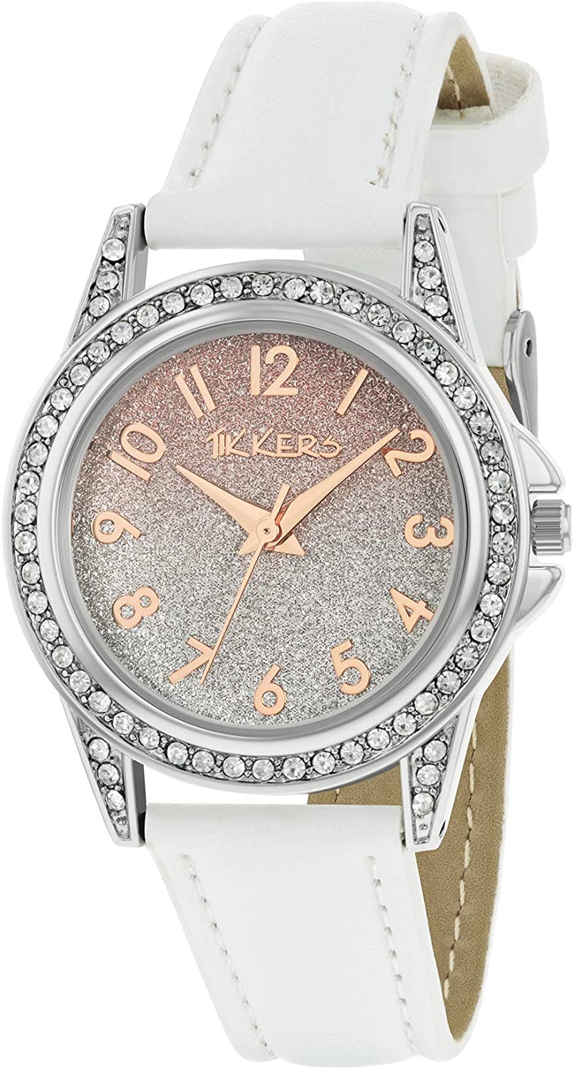 Tikkers Ombre Shimmer Dial Watch with White Strap