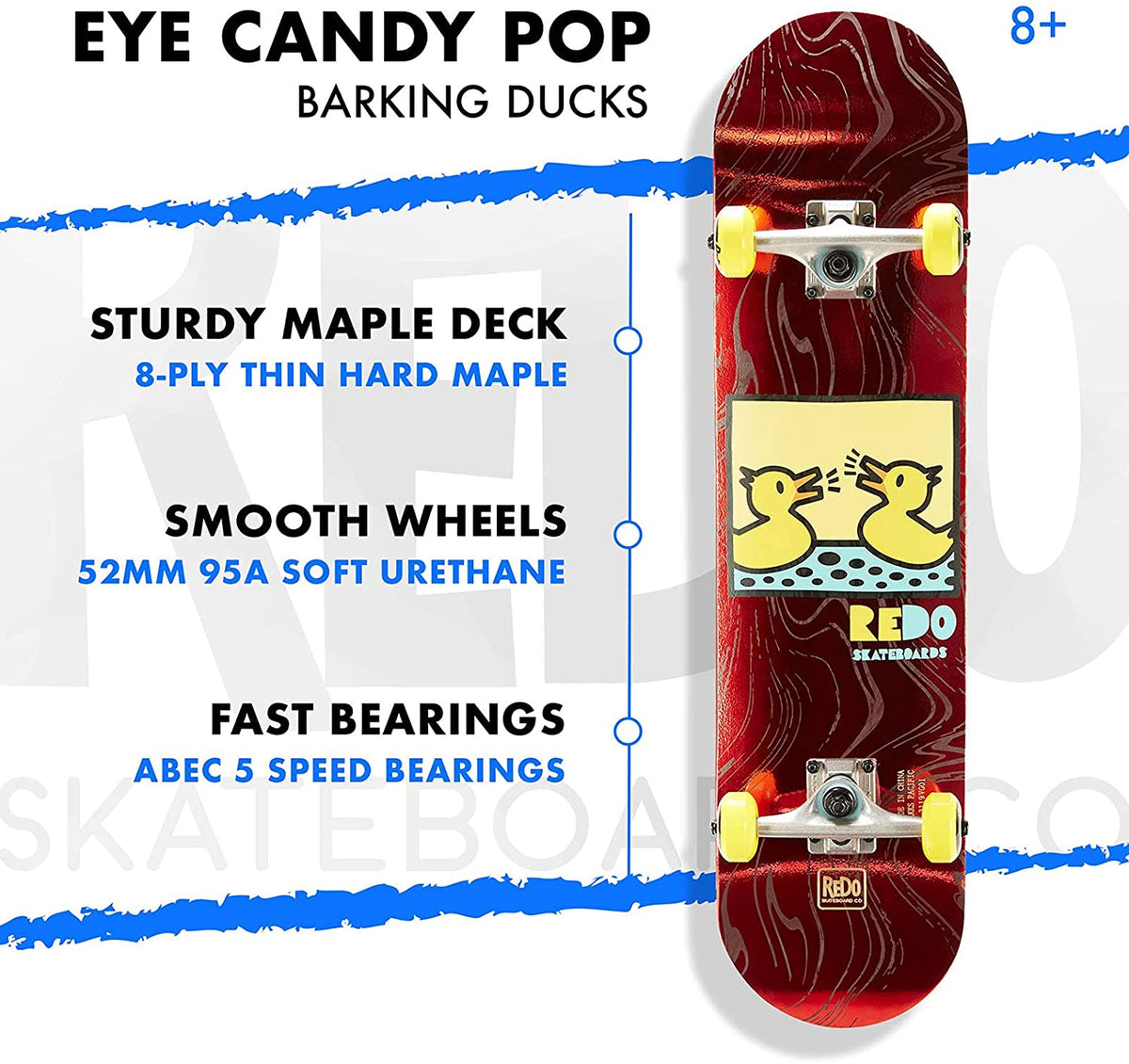 ReDo 31 '' x 7.675 '' Complete Skateboard Candy Bark Design