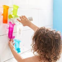 Boon Pipes building bath toy set with five coloured pipes – view 3