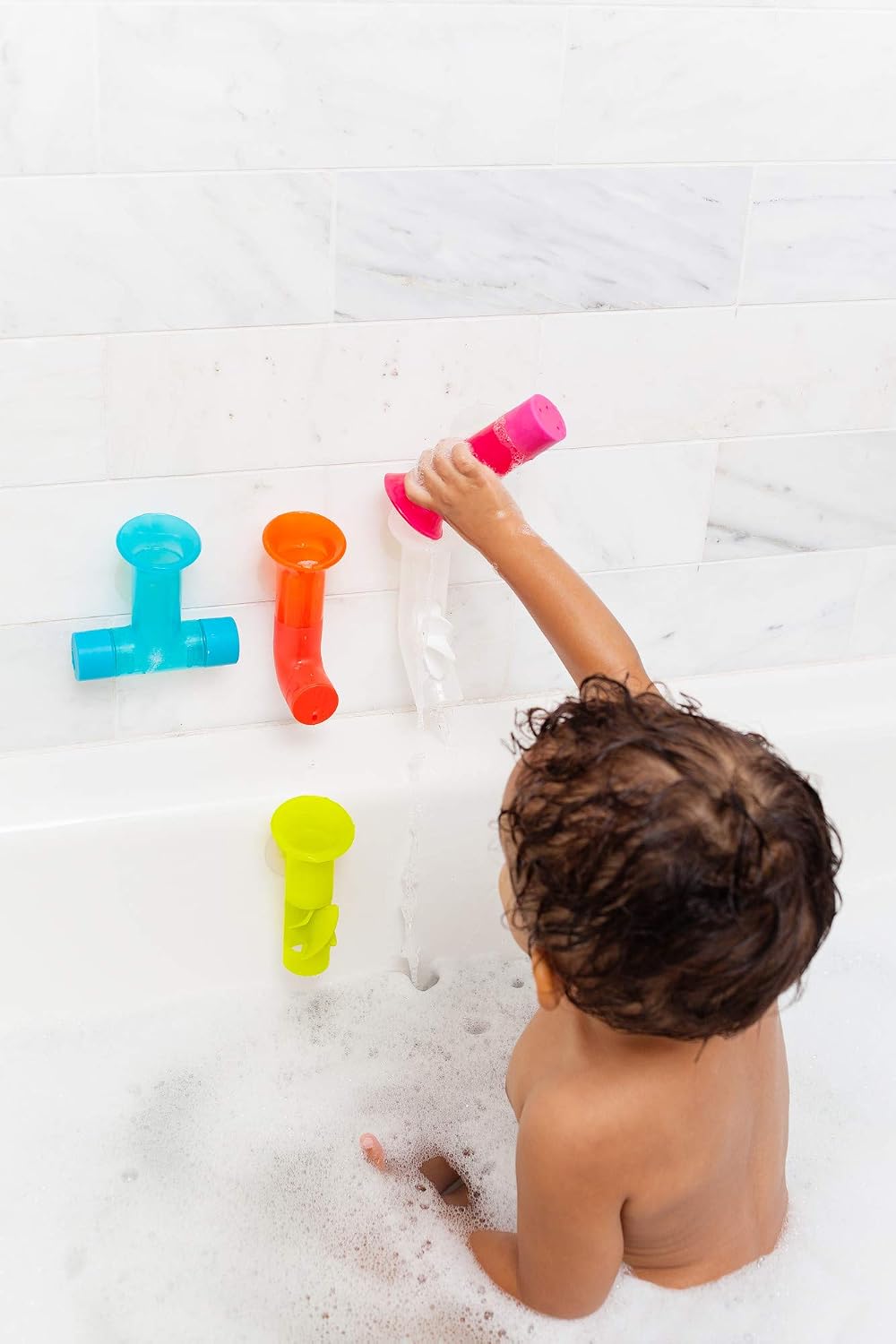 Boon Pipes building bath toy set with five coloured pipes – view 4