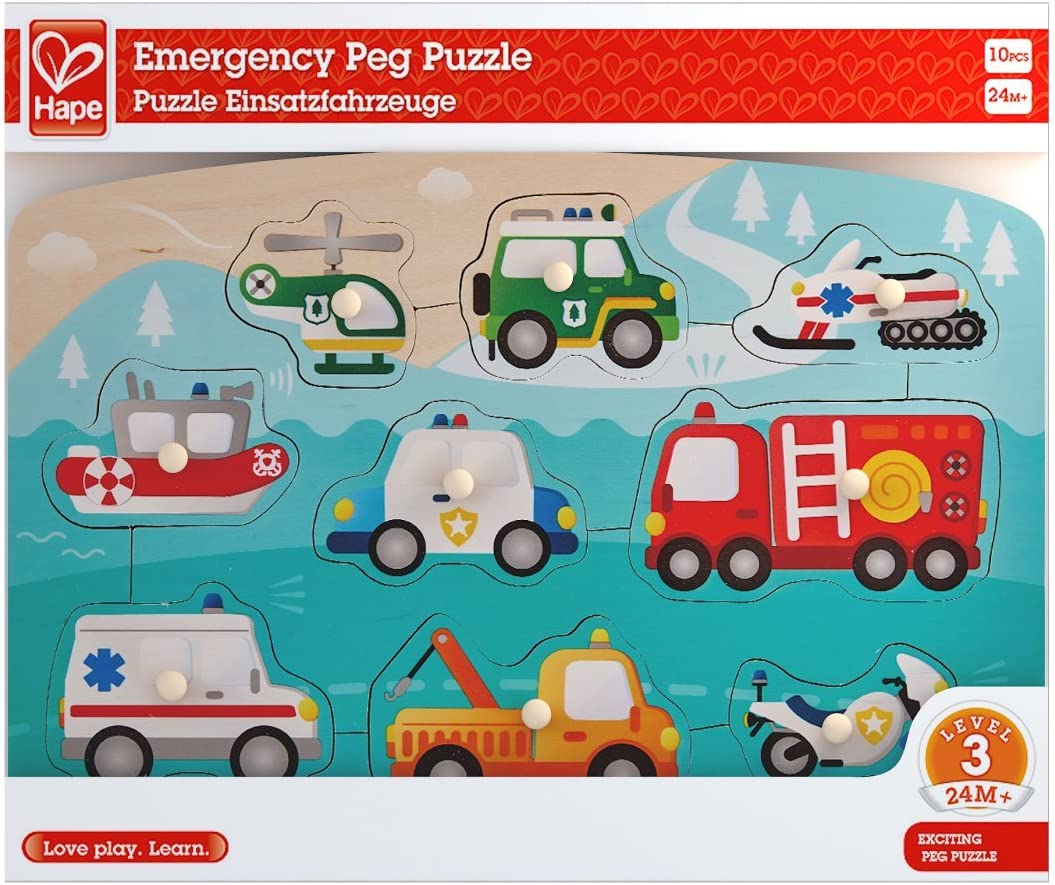 Emergency Services Wooden Peg Puzzle