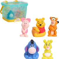 Disney Winnie the Pooh Bath Caddy with five character bath toy figures