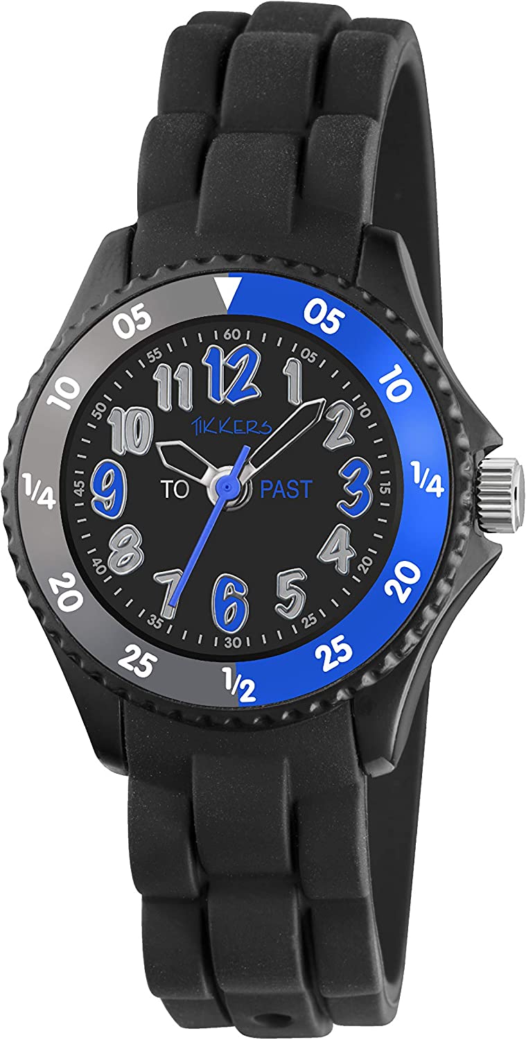 Tikkers Black-Blue TT Silicone Strap Watch