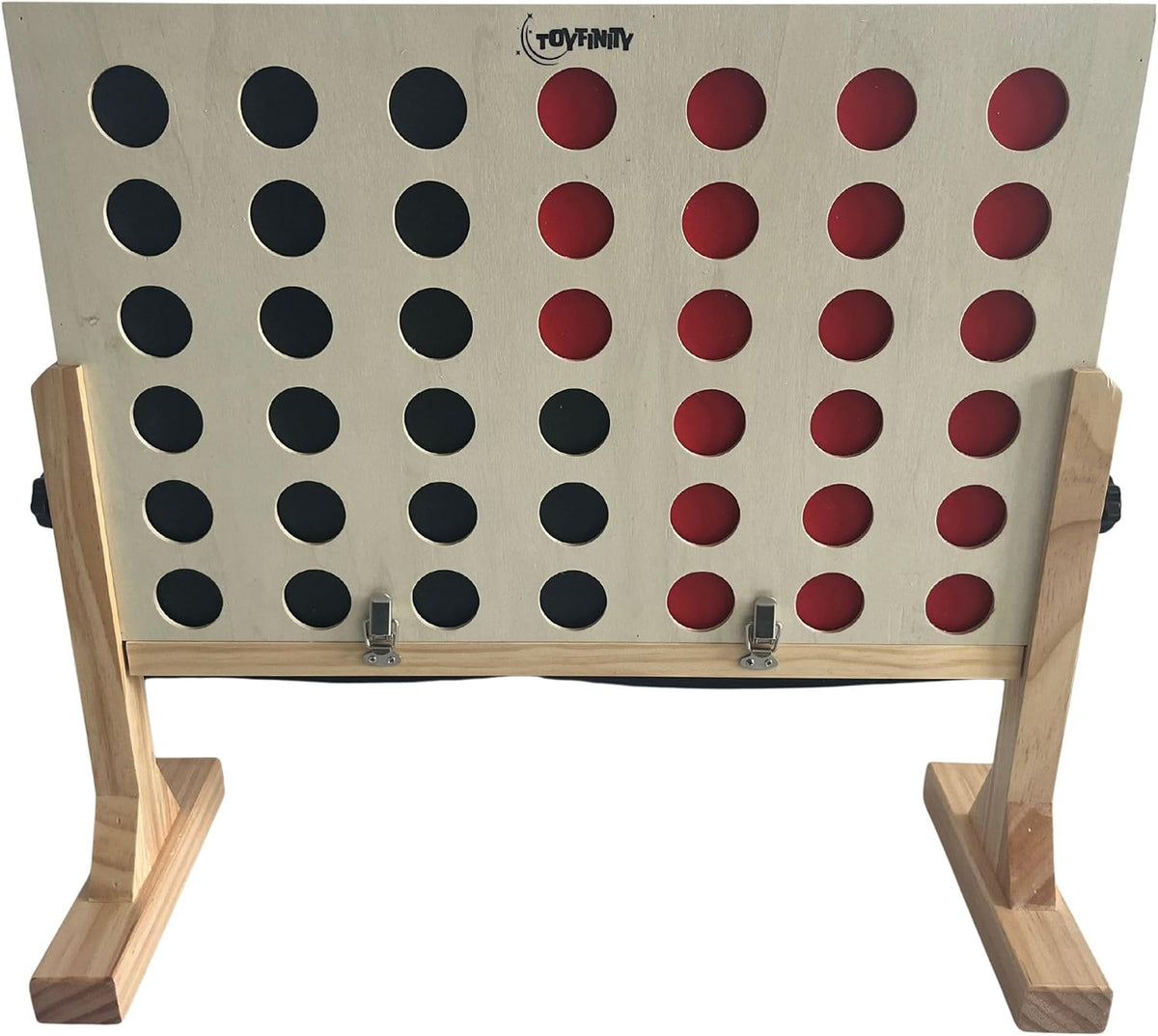 Toyfinity wooden 4 in a Row game with red and black counters – view 5
