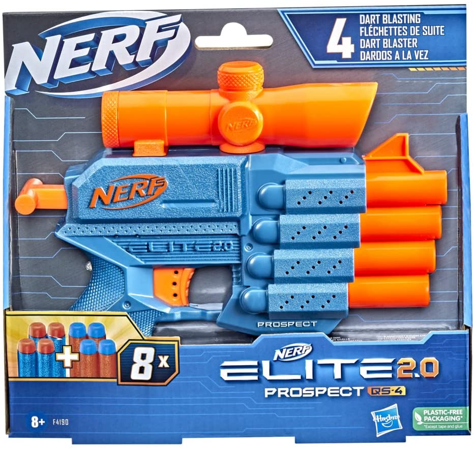 F4190 Nerf Elite 2.0 Prospect QS-4 Blaster 8 Official Nerf Elite Darts