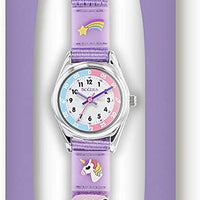 Tikkers Time Teacher Purple Velcro Strap Watch