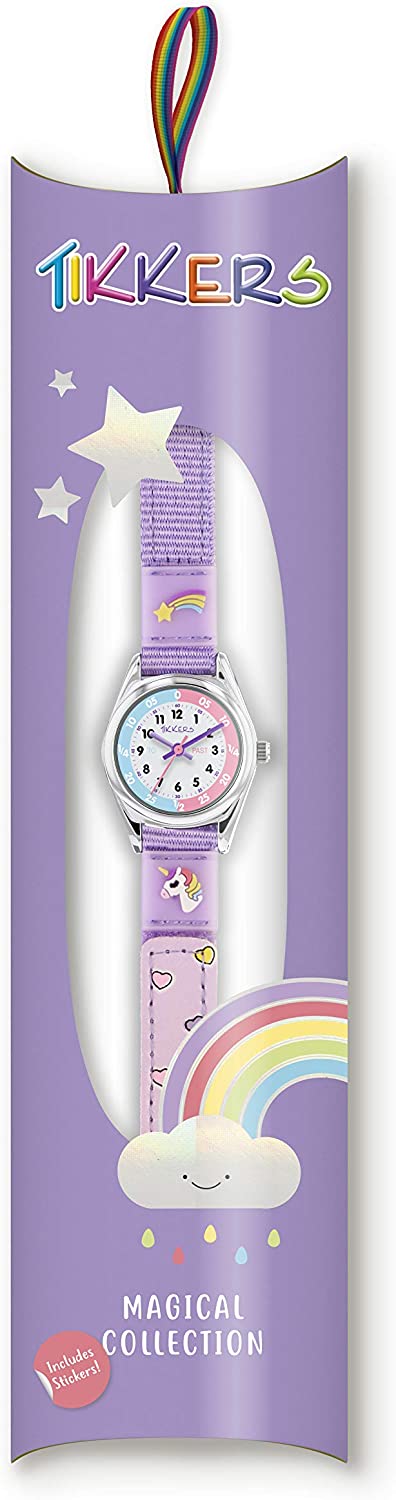 Tikkers Time Teacher Purple Velcro Strap Watch