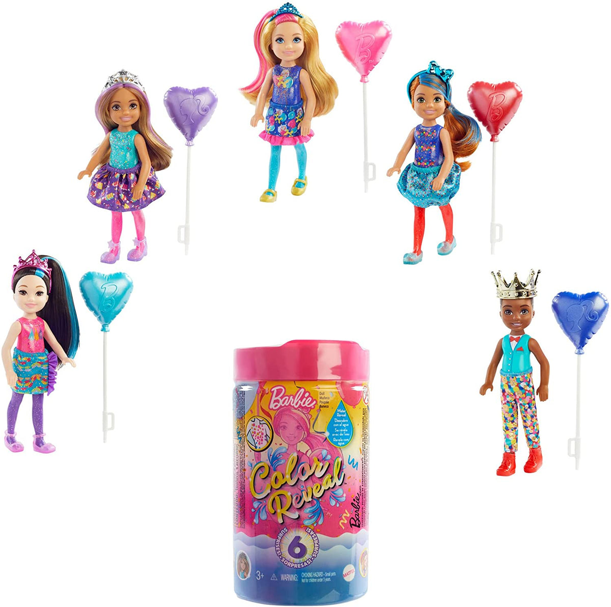 ​Barbie Chelsea Color Reveal Doll with 6 Surprises