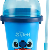 ChillFactor Disney Stitch Slushy Maker Blue – blue Stitch cup with lid and spoon straw