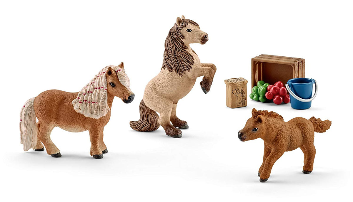 Schleich Miniature Shetland Pony Family