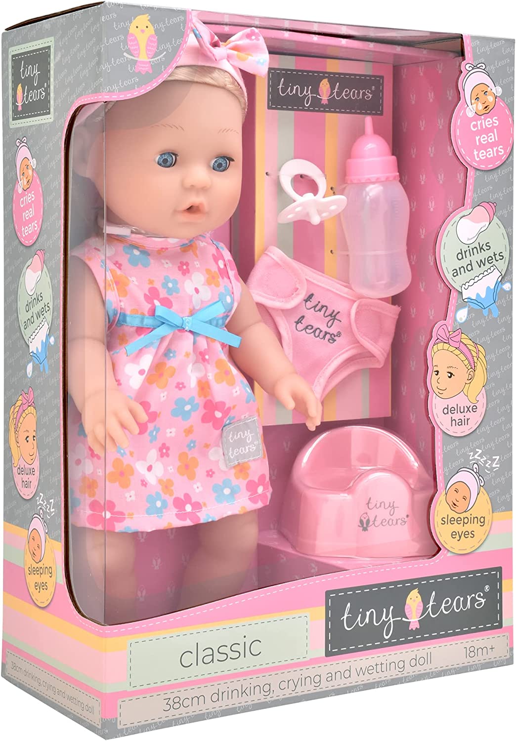 Tiny Tears Classic Crying and Wetting Doll