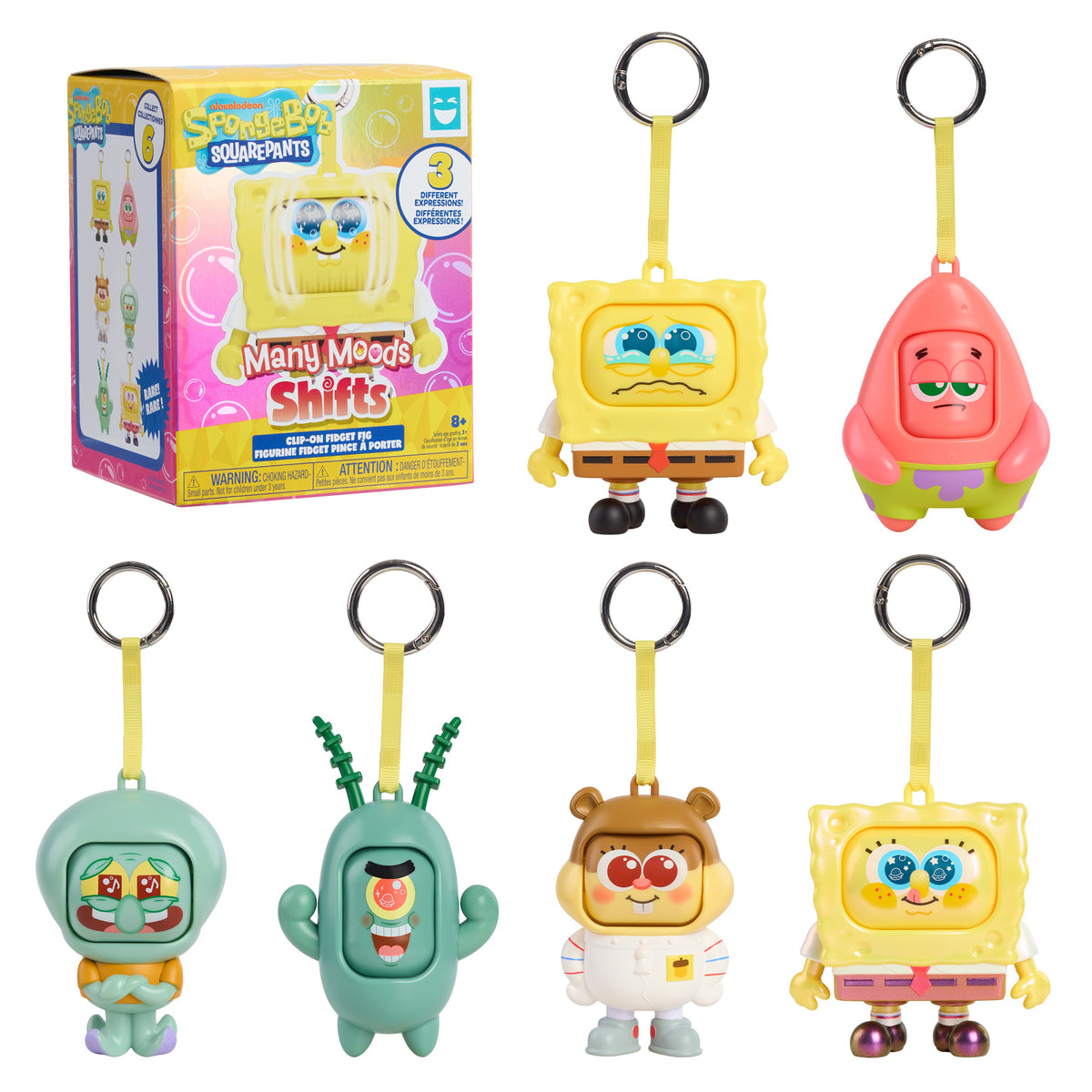 Happy Haul SpongeBob SquarePants Many Moods Shifts clip-on fidget figure blind box