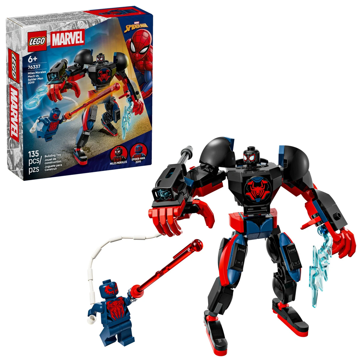 LEGO Marvel 76337 Miles Morales Mech vs. Spider-Man 2099 – box