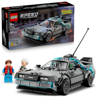 lego time machine from back to the future with box 