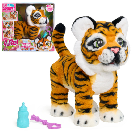 FurReal Gabby the Grow and Roar Tiger interactive plush tiger cub – view 2